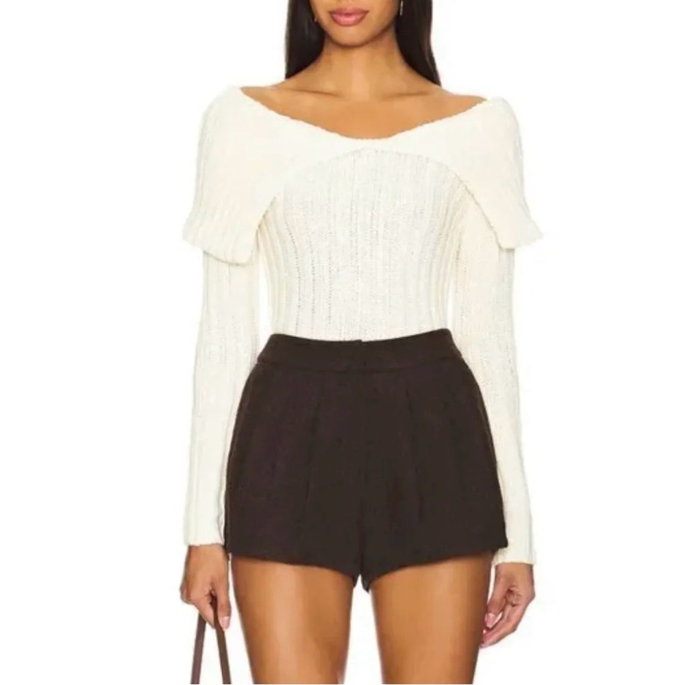Tularosa Off-Shoulder Cream Sweater